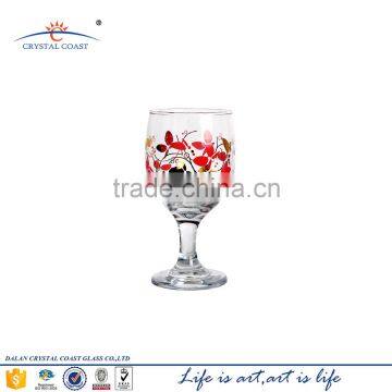 cheap handmade red color glass goblet