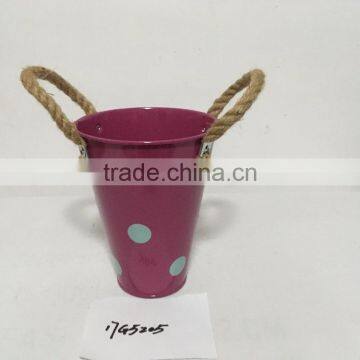 China Best Sellers Home Garden Colorful Iron Metal Hanging Plant Flower Pot and Metal Planters photo-3