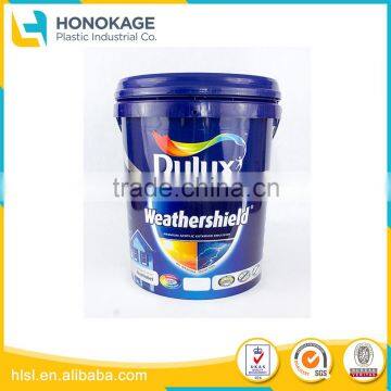 25L Custom IML Design Mass Production for Plastic Paint Bucket, Plastic Paint Pail with Lid and Handle