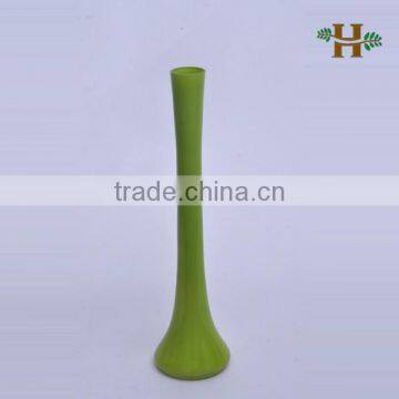 60cm tall colored single flower glass vase, handblown thin office table use flower fork