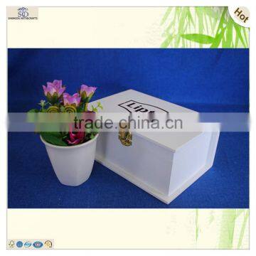 Engraved Painted Lock Square Wooden Chocolate Box photo-6