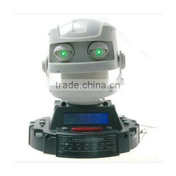 Best-selling Promotiom Gift Innovative Mr. Clock Robot Radio Alarm Cartoon Clock