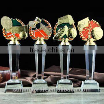 Tennis badminton football basketball wholesale crystal sports trophy