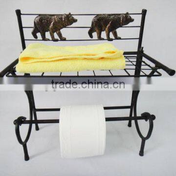RH-4726 Bear Shape Metal Bathroom Tissue Rack Towel Holder photo-2