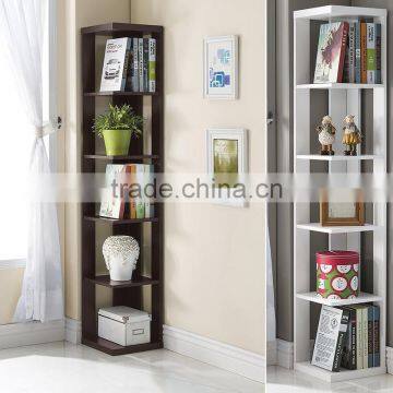 2016 New Design Wood Corner Shelf 5-Tier Bookcase Mdf Wooden Corner Rack Wholesale Corner Shelf photo-3