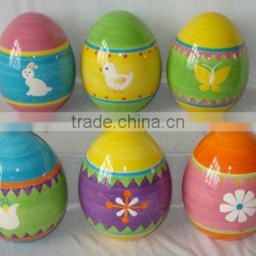 colour egg shape ceramic egg figurine for easter