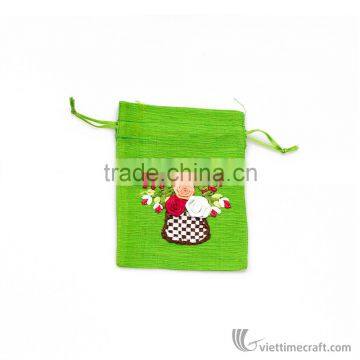 Hand Embroidered Bag With Drawing String, Elegant Designs, Various Colors to Choose photo-2