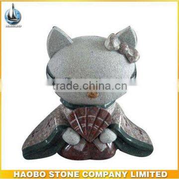 Cute hello kitty small stone carving small stone statue