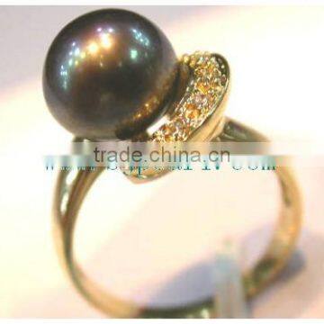 Purple Pearl Ring Tahitian Ring photo-3