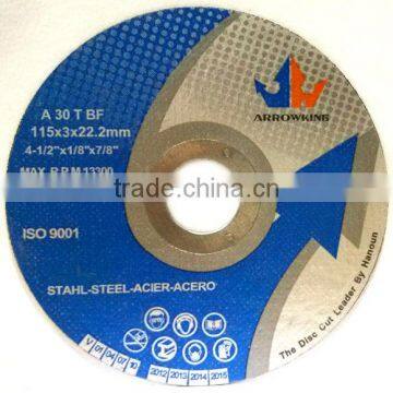 4-1/2" 115x3x22.2mm Flat Resin Bonded Reinforced Metal Cutting Disc