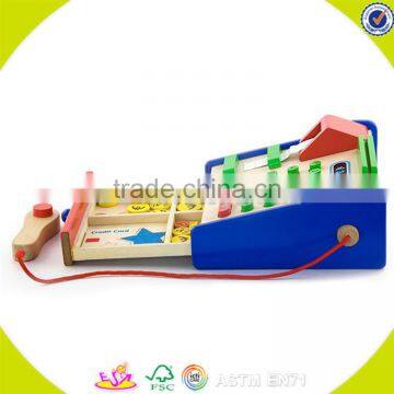 Wholesale Role Play Wooden Cash Register Toy Funny Kids Wooden Cash Register Popular Children Wooden Cash Register W10A007 photo-2