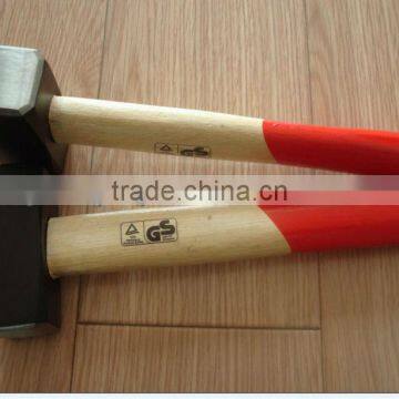 1500g german type stone hammer with hickory wooden handle