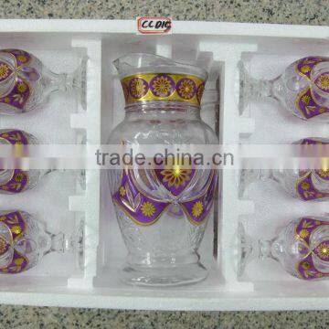 JK021 7pcs Glass Drinking Set With Deco photo-2