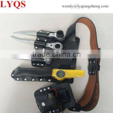 Black Pure Leather Tool Belt Set for Construction