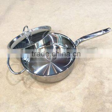 Mirror Polished 2.2mm 3ply Bottom Stainless Steel 304 Cooking Pot/single Handle Induction Soup Pot for Hotel photo-2