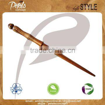 Handicraft Gambar wood off white natural color wooden wands by petals concept from india