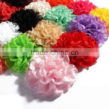 handmade singe organza flower clip for kids hair accessories