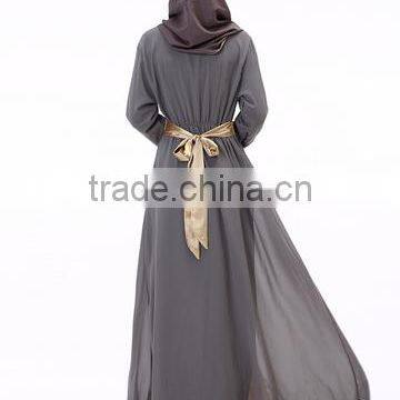 New Model Abaya in Dubai Hijab Style Embroidery Chiffon Patch Abaya photo-2