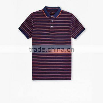Polyester Men's Stripe Polo t Shirt Printing