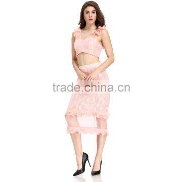 Domin Fashion Guangzhou Factory Latest Skirt and Crop Top Set photo-4