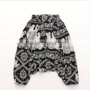 Wholesale Fashion children black colour harem pants with white printer