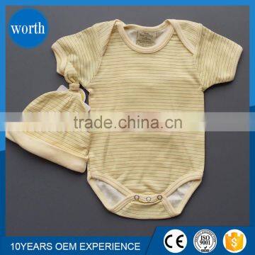 wholesale 2015 striped cotton baby romper baby short sleeve romper