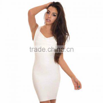7 Colours Sexy Blackless Elastic Knitted HL Women's Bodycon Bandage Dress Hot Cocktail Party Slim Dress photo-4