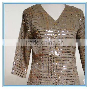 Ladies Formal Embroidery With Sequins Pant Suit photo-2