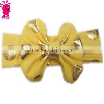 Messy Bow head wrap, Messy bow Headband, Top knot headband Gold Messy Bow Headband