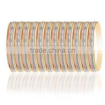 Fancy Style 6 MM Three Color Plated Veni bangles