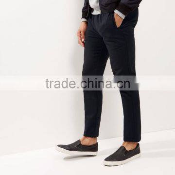 Custom 100% Black Straight Leg Smart Joggers Looser Fit Sweater Pants With Double Pocket Sides For Men Wholesale photo-5