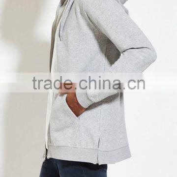 Latest Cheap Men Gray Plain Thick Hoodies photo-2