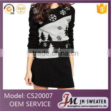 Ugly Christmas knitted Pullover cotton crew neck Sweater For women on 2016