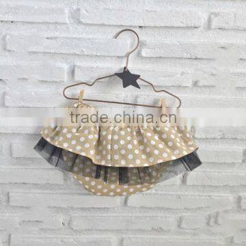 Khaki polka dot diaper cover skirt girls bloomer dress chiffon underwear bulk wholesale china factory