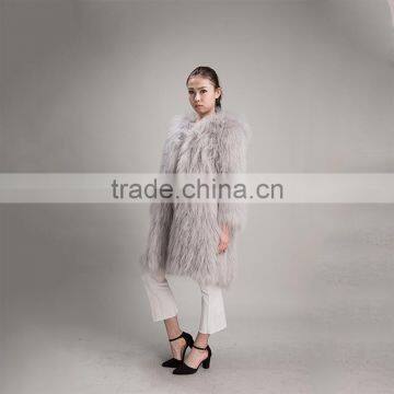 Myfur Light Gray Beauty Women Real Raccoon Fur Jacket Plus Size photo-3