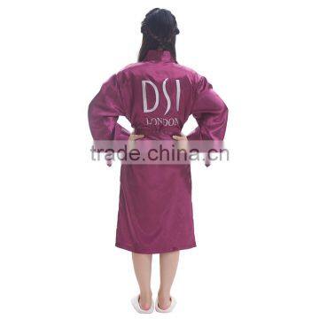 Soft Touch 100 Polyester Branded Silk Bathrobe Women photo-2