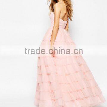 100% Polyester Bandeau Strapless Design Bridesmaid Dress for Wedding photo-2