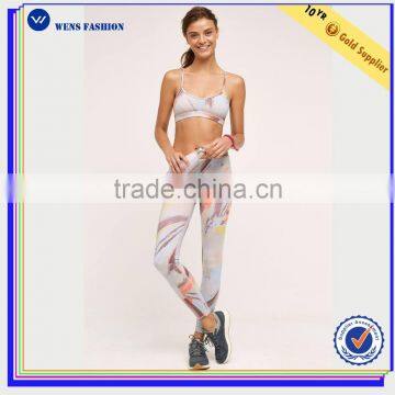 New style sublimation leggins padded sports bra with workout clothes for women