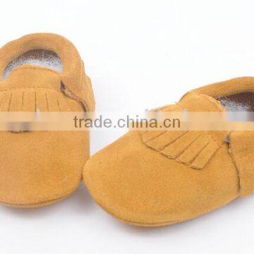 High quality suede leather moccains for baby, prewalk leather moccains