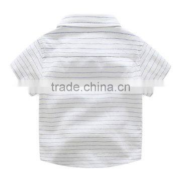Custom Logo Short Sleeve Boy Kids Stripe Shirt photo-3