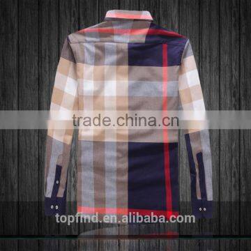 Men's Office Checkered Long Sleeve Polo Shirt With Embriodery Logo photo-2