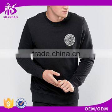 2017 Guangzhou Shandao Factory 100% Polyester Fashion Printed Jersey Pullover Long Sleeve Quilted Sweatshirts