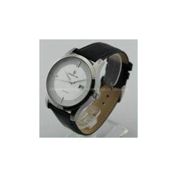 china wholesale japan movt quartz watch stainless steel back leather strap custom watches