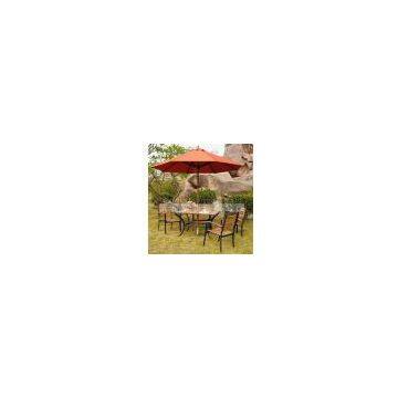 Aluminum Teak Table And Chairs
