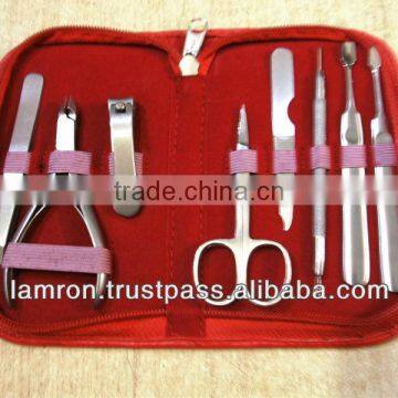 Manicure Set 6PCS Stainless Steel in Leather pvc bag in all color