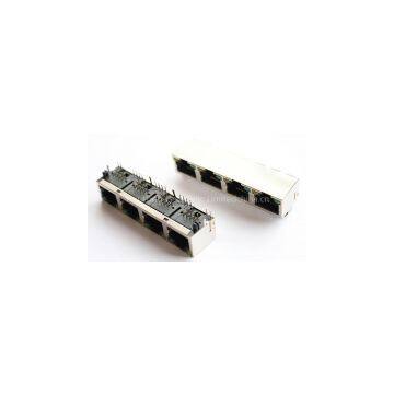 RJ45 1x4 with led module plug sheild pcb jack 8p8c connector