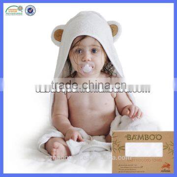 OEKO manufacturer custom packaging and private label 100% organic bamboo hooded baby towel without dyeing