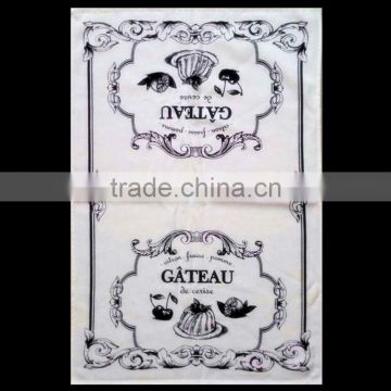 OEM service lowest price simple custom design pigment printing tea towel with your logo