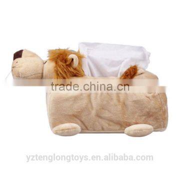 Lovely stuffed plush animal toy napkin paper holder tissue box