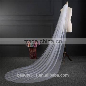 2017 Wholesale New Grance Long Bridal Wedding Veil Long Tulle Wedding Veils HL18 photo-2